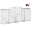 VidaXL Curved Gabion Baskets 2 Pcs 300x50x120/140 Cm Galvanized Iron, Gabion, Gabion Cage, Gabion Wall Basket, Wall 3146719