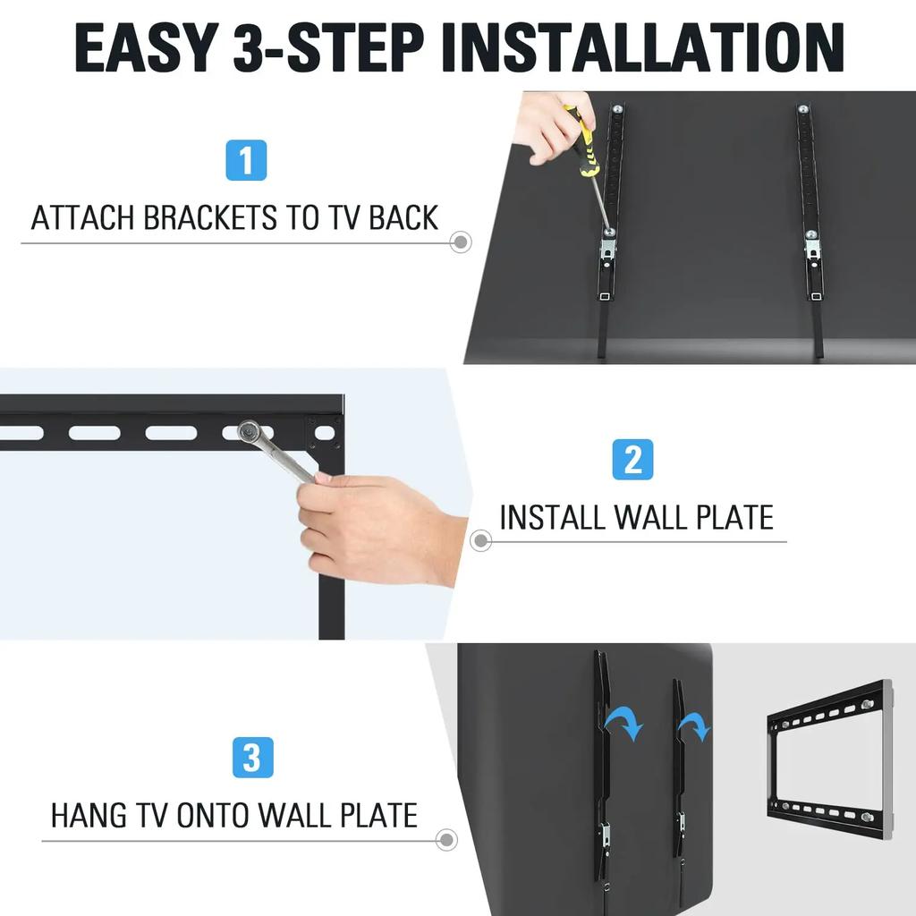 Mount Monitor Holder Adjustable Low Profile Flat TV Wall Mount For LCD LED Monitor 26-63inch TV Wall Mount Bracket Universal TV
