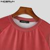 INCERUN Men O Neck Long Sleeve Polka Dots Print Gradient Tops Slim Undershirts