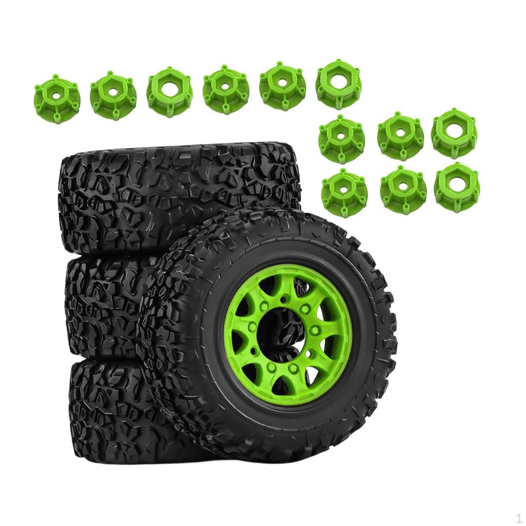 4 Pieces 1/10 RC Truck Wheels and Tires Accessories Spare Parts High Performance Durability Car
