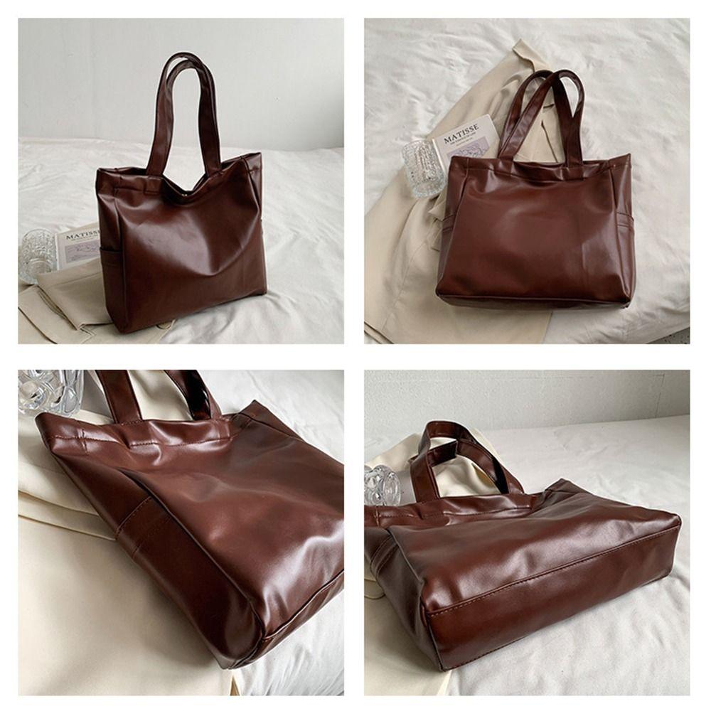 Vertical Square Large Capacity Handbag Magnetic Buckle Women's Commute Bag  College Student