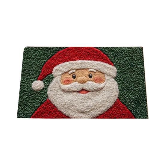 Christmas Themed Pattern Floor Mat Anti-Slip Bottom Soft Comfortable Faux Cashmere Rug Vibrant Color Door Rug