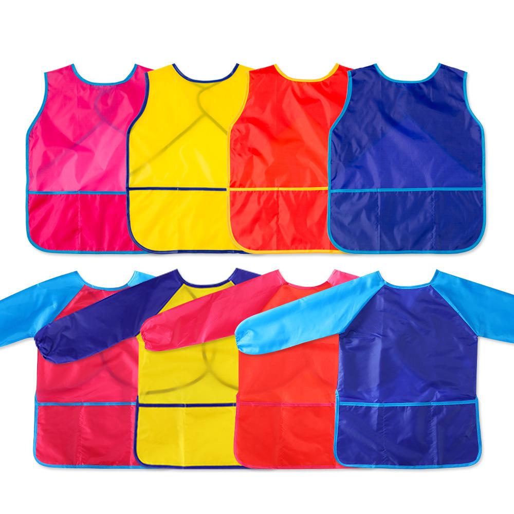Children's Long-Sleeve Art Smock & Bib - Anti-Stain for Early Education and Kindergarten