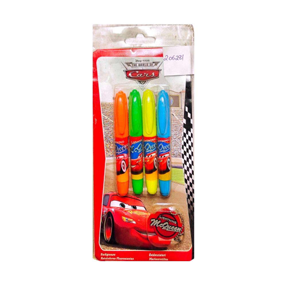 Cars Evidenziatore Saetta McQueen (Confezione da 4) One Size nero