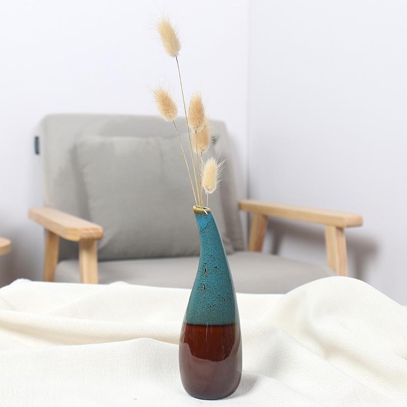 Kiln Ceramic Vase Simple and Fashionable Home Decoration Vase Living Room Dining Table Top Vase Small Flower Utensils