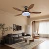Retro Wood Grain Silent Ceiling Fan with Light for Dining, Bedroom, or Living Room