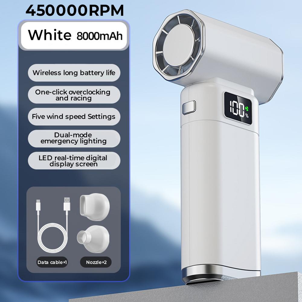 

Мощный воздуходув Violent Fan 450000 об/мин Портативный ручной турбовентилятор Ветер 52 м/с Бесщеточный реактивный воздуходув Пистолет Инструменты