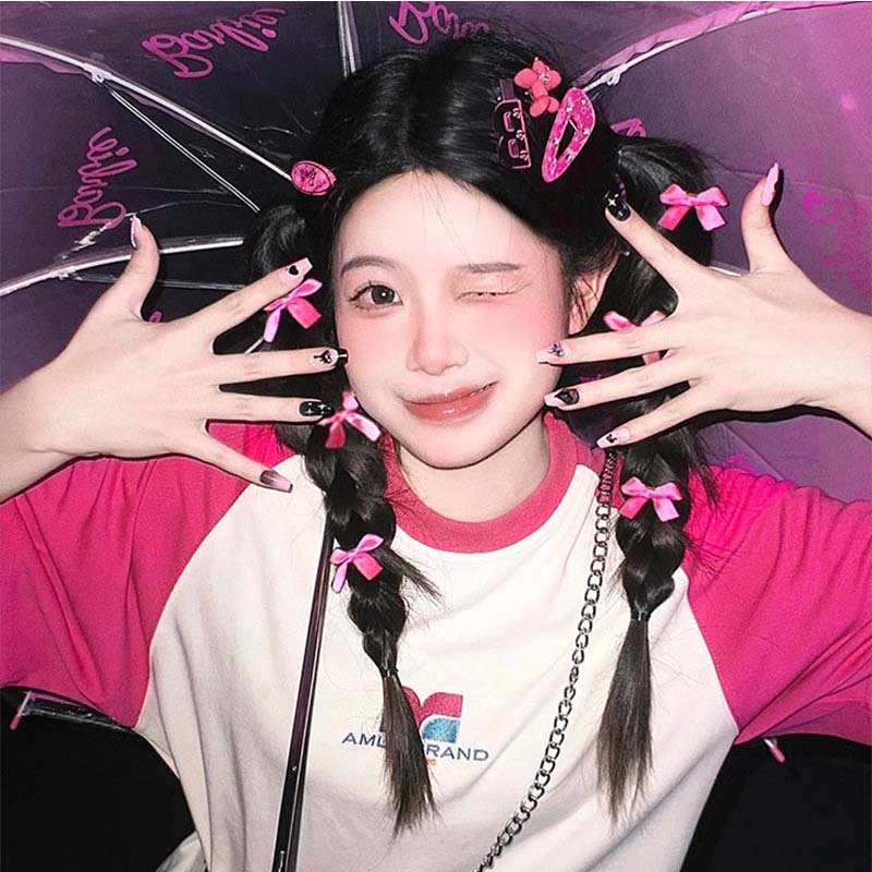 1/10 Stück Farben Seidenband Schleife Haarspange Mode Süß Niedlich Mädchen Haarspangen Bunte Spitze Frauen Haarklammer INS Y2K Accessoires