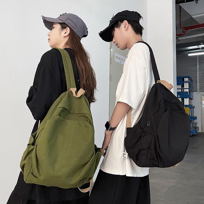 Retro Forest Canvas Backpack for Girls - Japanese Harajuku Style, Simple & Versatile for High School Students