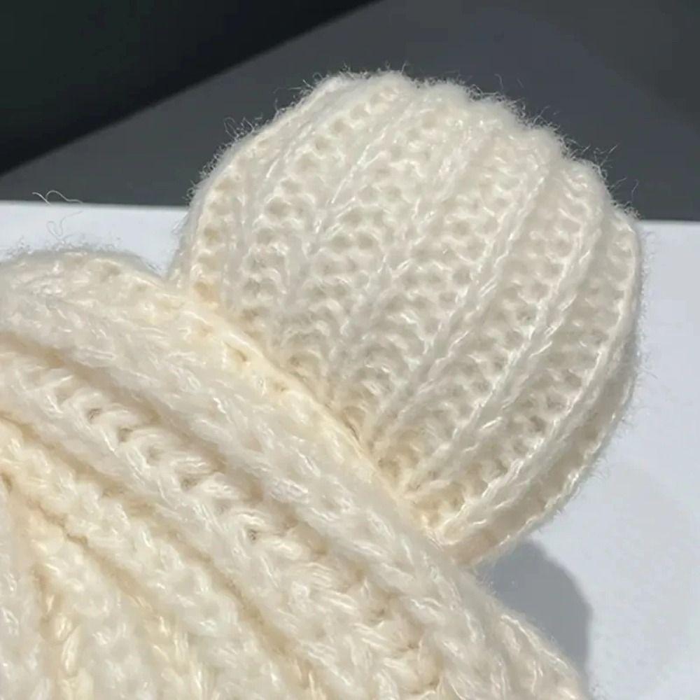 Thickened Snow Beanies Cap Bear Ear Hat Scarf Set Casual Winter Balaclava  Neck Warmer