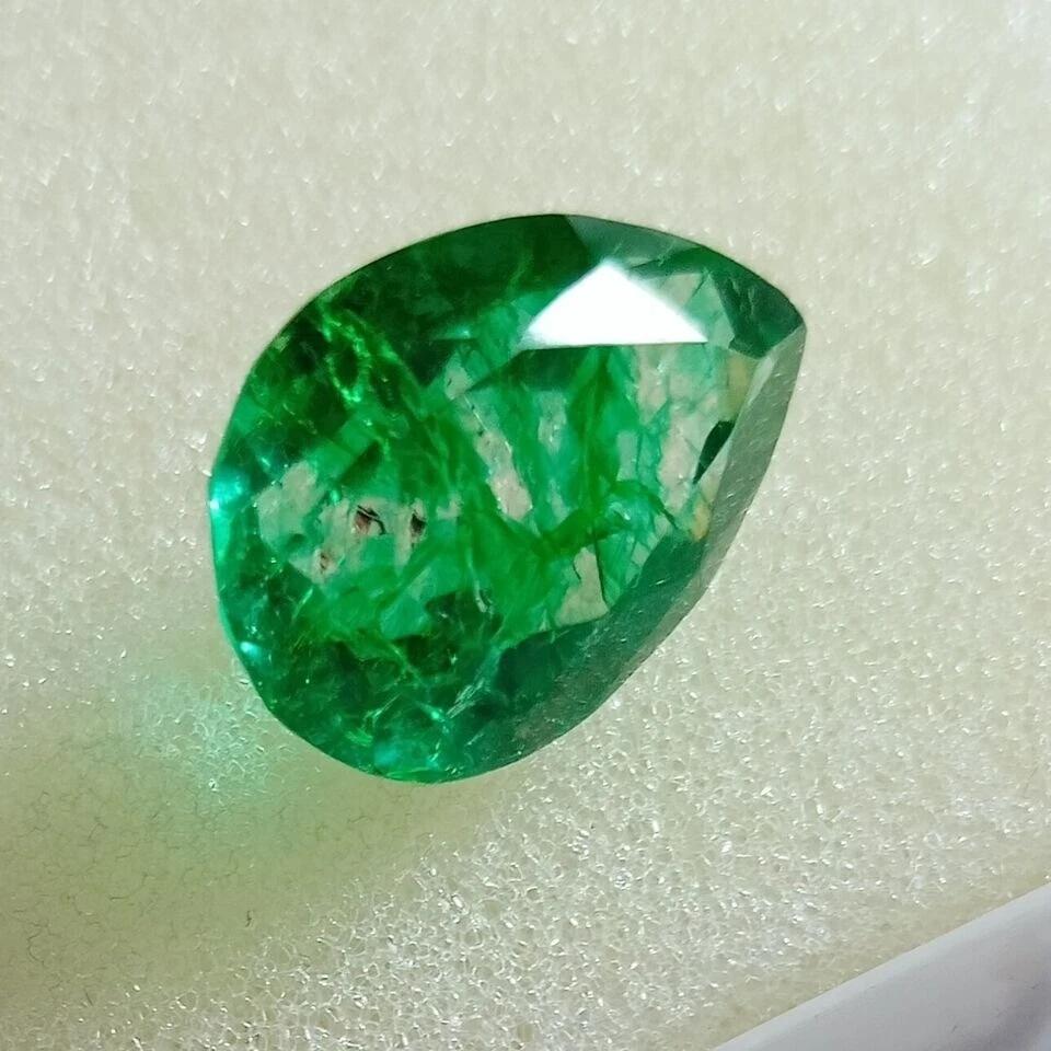 Pear Cut Natural Green Emerald Colombian 9+ Ct Stunning Certified Gemstone