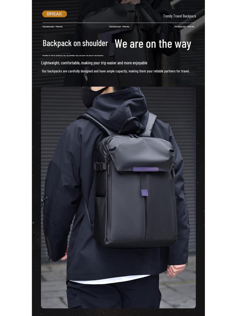 Men's Large Capacity Motorcycle & Travel Backpack with Helmet/Basketball Holder