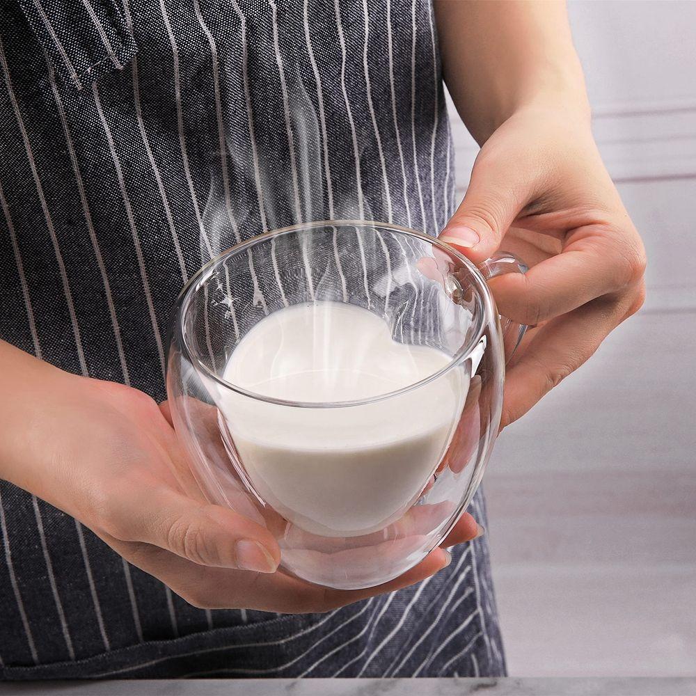 Milk for Hot Beverages Cappuccino Drinkware Insulated Glass Cup Tea Cup Dinking Glasses Coffee Mug