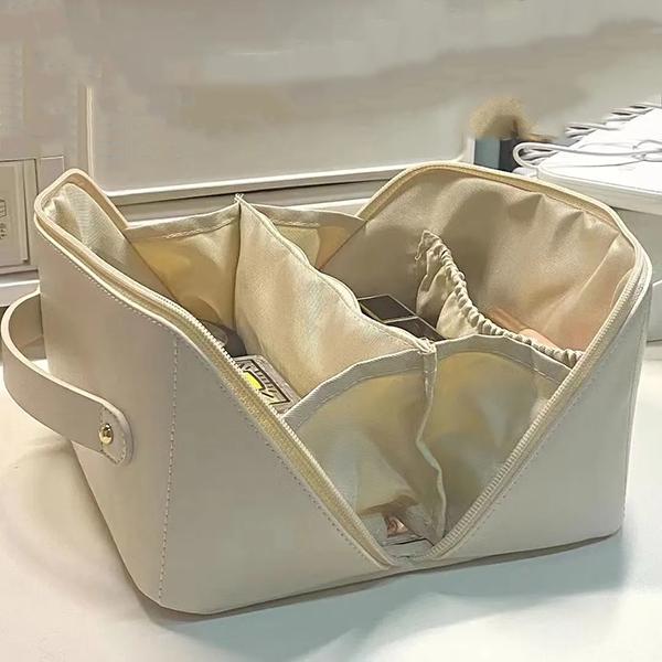 WTEMPO Duże, skórzane kosmetyczki podróżne dla kobiet, organizer na kosmetyki, kosmetyczki o dużej pojemności, etui do przechowywania pudełek na kosmetyki dla kobiet