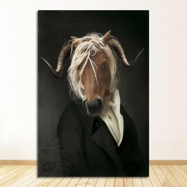 And Prints Earl of the Goat Canvas Paintings On The Wall Art Picture Wall Decoration Cuadro Nordic Retro Goat Canvas Art Posters