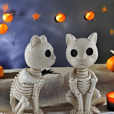 Creative Skeleton Frog Figurine - Unique Halloween Home Decor For Desktop Atmosphere And Theme Styling