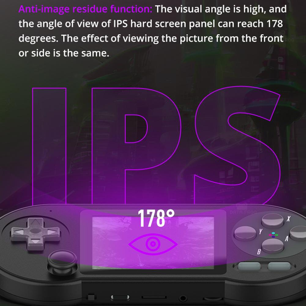 3 Inch Retro Game Console Comfortable Grip Mini Handheld Game Console Type-C Charging HD IPS Screen Birthday Gift for Children