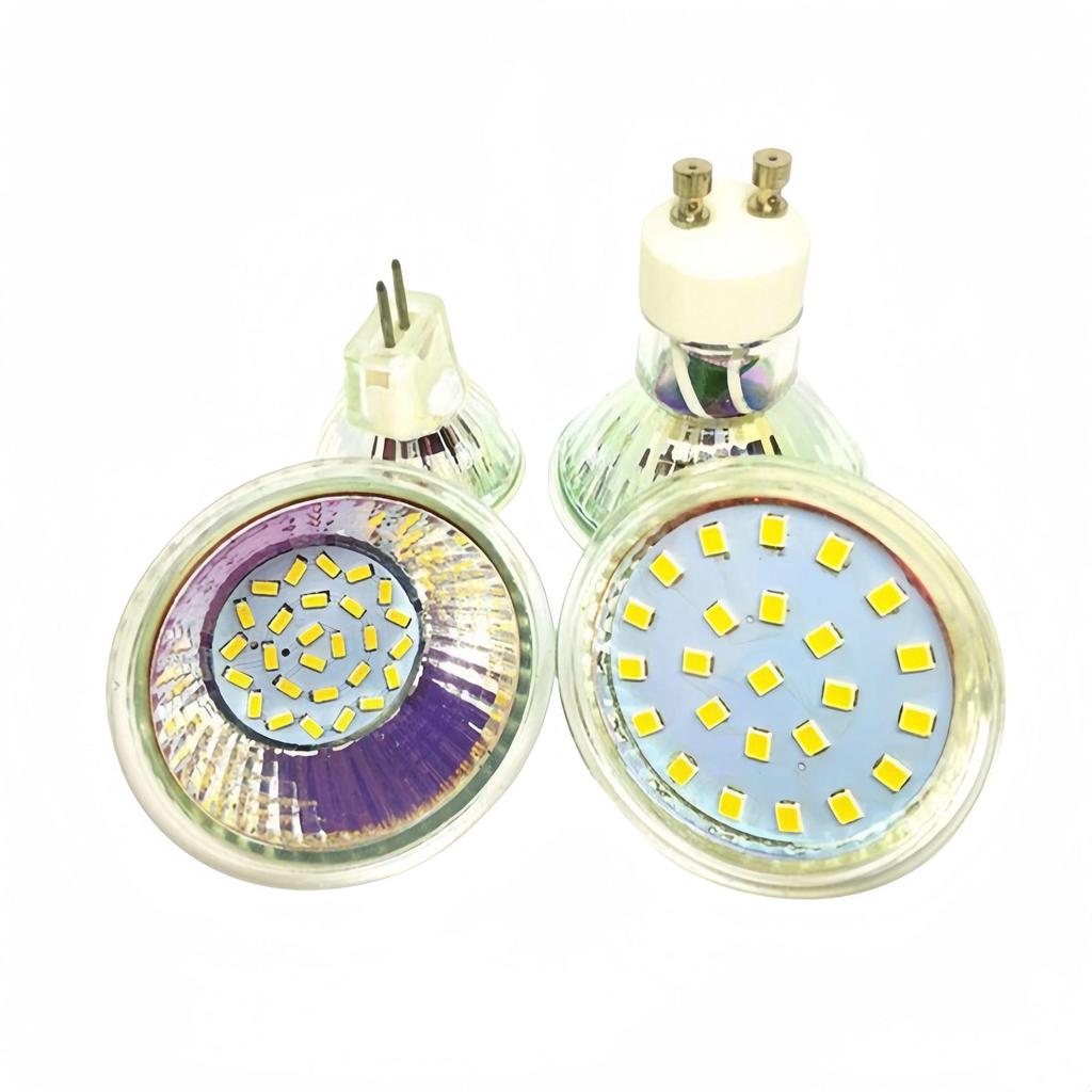 Energy-Saving MR11/MR16 LED Bulb, GU10/G5.3 Base, High Brightness 220V/12V Glass Halogen Replacement