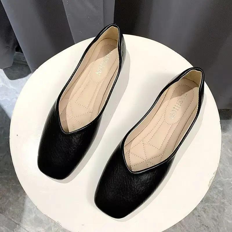 Multi-color Low-heeled Women's Shoes 2024 Granny Shoes Shallow Mouth Flats Casual Versatile Wear one shoe twice Zapatos De Mujer