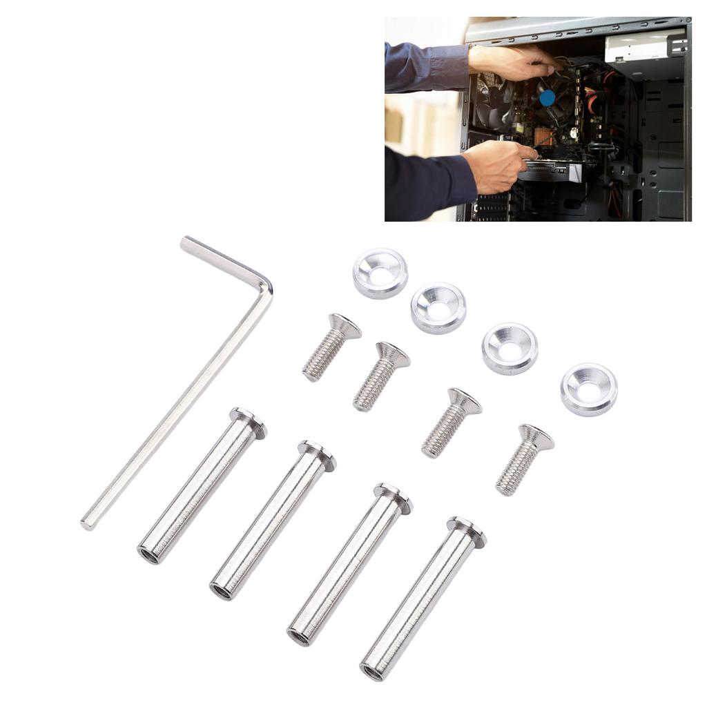 Computer Case Fan Screws Color Anodizing CPU Fan Screws Stainless Steel PC Cooling Fan Mount Screws Kit with Washers