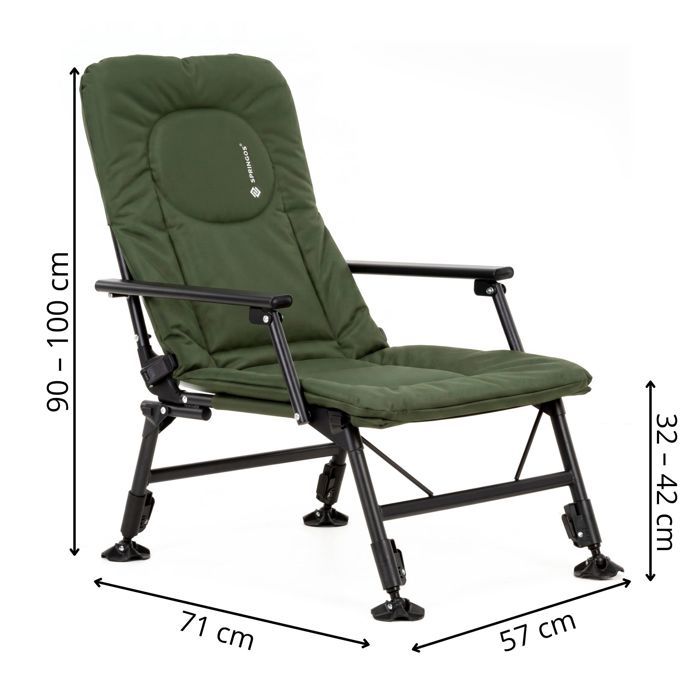 Springos Folding Chair – Camping, Fishing, Beach, 5 Positions, Up To 140 Kg with Table