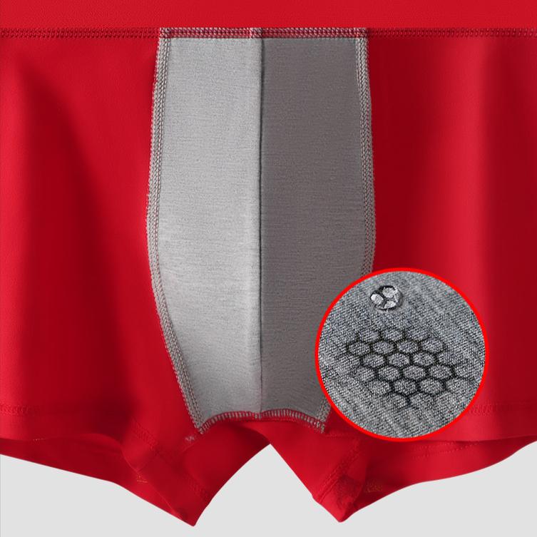 1pc Men's Underwear Flat Leg Pants Red Square Leg Pants Boxer Brief