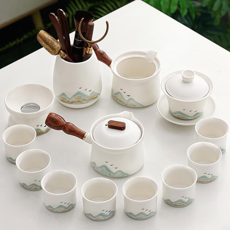 Leinuo Chinese Coarse Pottery Tea Set (13-Piece)