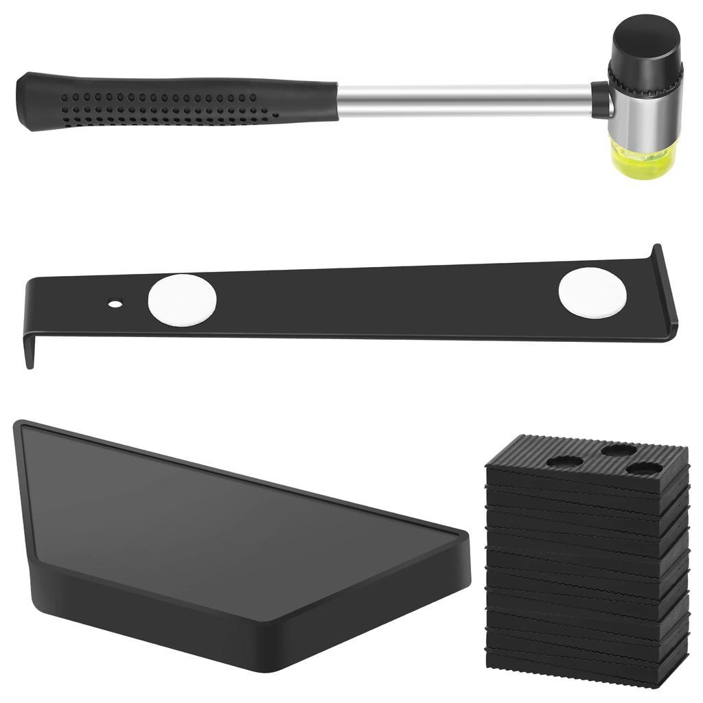 23Pcs Wood Floor Installation Kit Complete Laminate Wood Flooring Tool with Double Faced Hammer Heavy Duty Pull Bar Tool