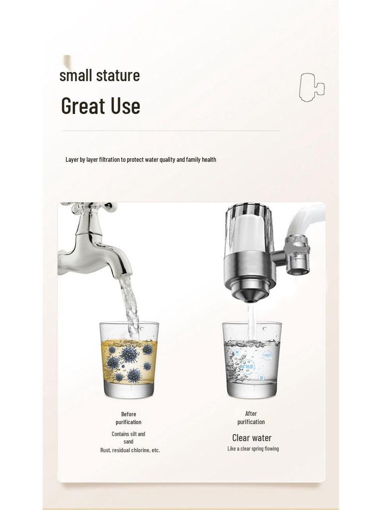304 Stainless Steel Transparent Faucet Water Purifier with Ultrafiltration and Ceramic Descaler for Direct Drinking.