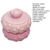 Jewelry Storage Box PLA Plastic Double-Layer Stackable Design Soft Pink Jewelry Holder with Bow Pattern Portable Jewelry Organizer Gift