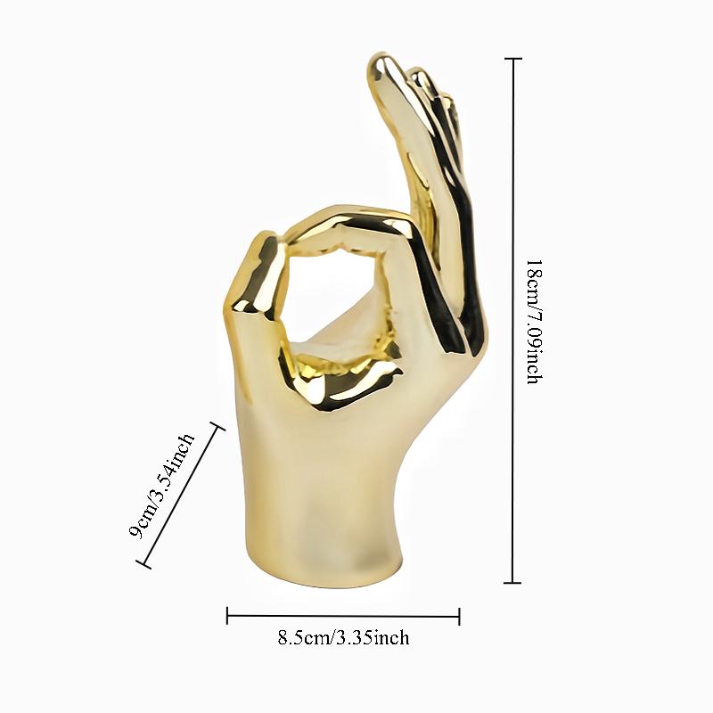 Personalisierte Geste Figur Galvanisierte Harz Hand Finger Licht Luxus Heimdeko Skulptur Moderne Kunst Wohnzimmer Ornament