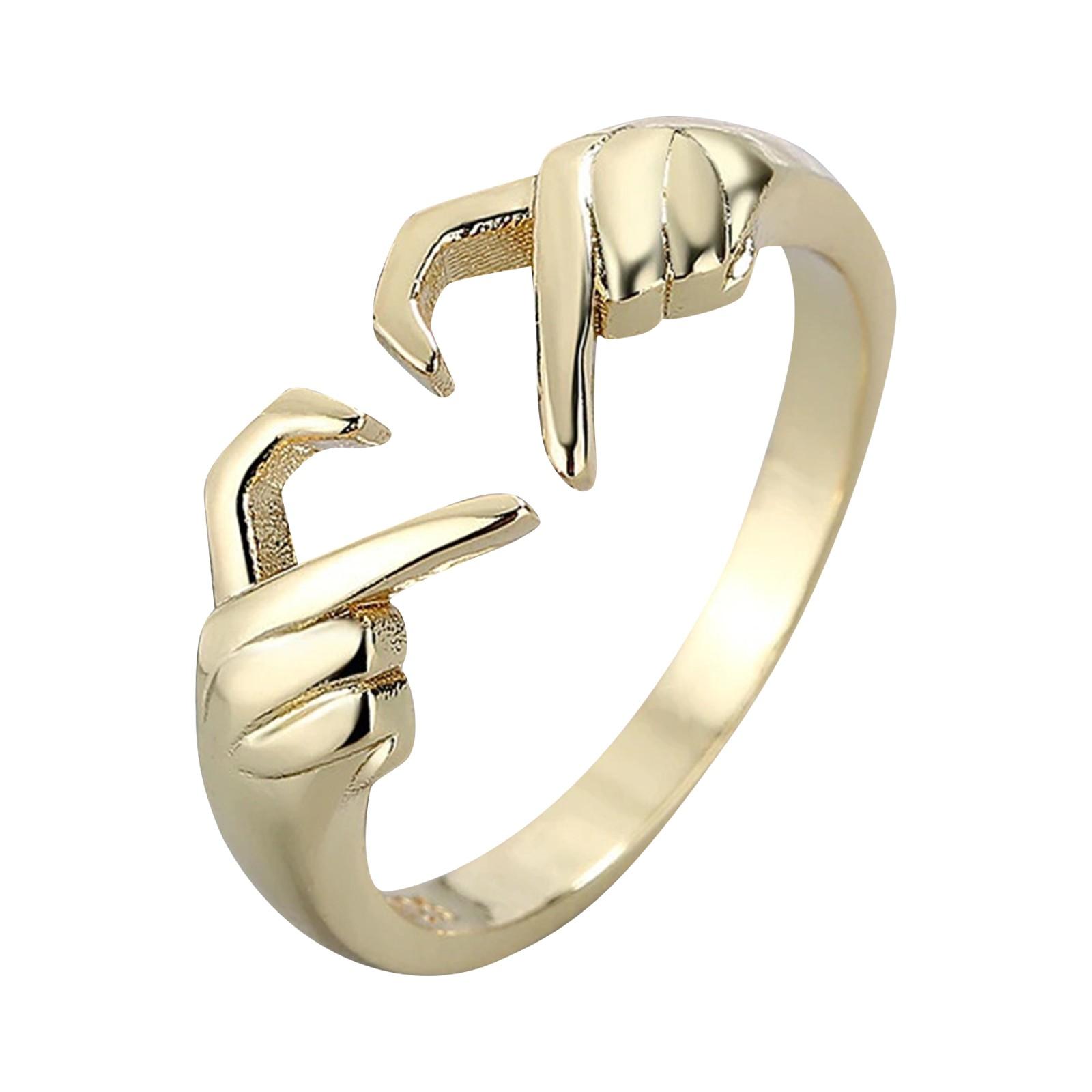 

Кольцо «Любовный жест» в стиле ретро, ​​европейское и ручное украшение, подарки для женщин, день рождения, годовщина One Size золотой