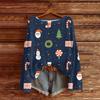 Women's Fashionable Oversized Knitwear Long-Sleeved Christmas Print Top