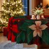 Christmas Grid Tablecloth Christmas Tablecloth Red Polyester Waterproof Christmas Table Tablecloth Light Luxury Round Coffee Table Cloth