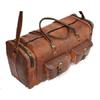 Cestovní taška Duffle Gym Bag 28" pánská hnědá Vintage z pravé kozí kůže