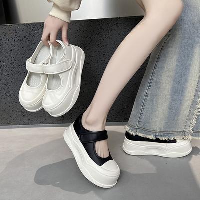 Summer New Leather Platform Mary Jane Shoes Women's Fashion Versatile Casual Single Shoes Women
