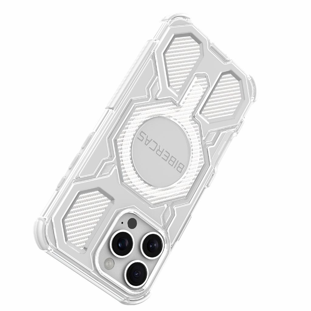 BIBERCAS J-16 Transparent Series For iPhone 16 Pro Case Compatible with MagSafe TPU+PC Phone Cover