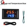 DC 4-28V Voltmeter Thermometer Digital Dual Display Voltage Tester Temperature Meter NTC Probe Temperature Sensor Detector