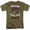 26 Garfield Never Trust T Shirt Mens Licensed Cat Jim Davis Comic Tee Safari Green Unisex T-Shirt