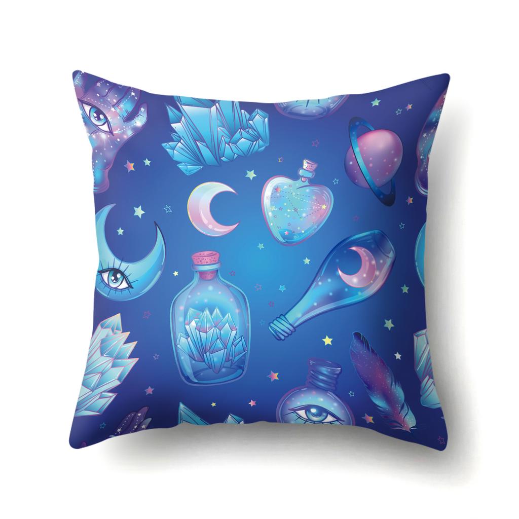 45X45Pillow Case Home Decoration Buddha Statue Cushion Cover Eye Meditation Yoga Mandala Spiritual Tattoo Polyester Pillow Cover