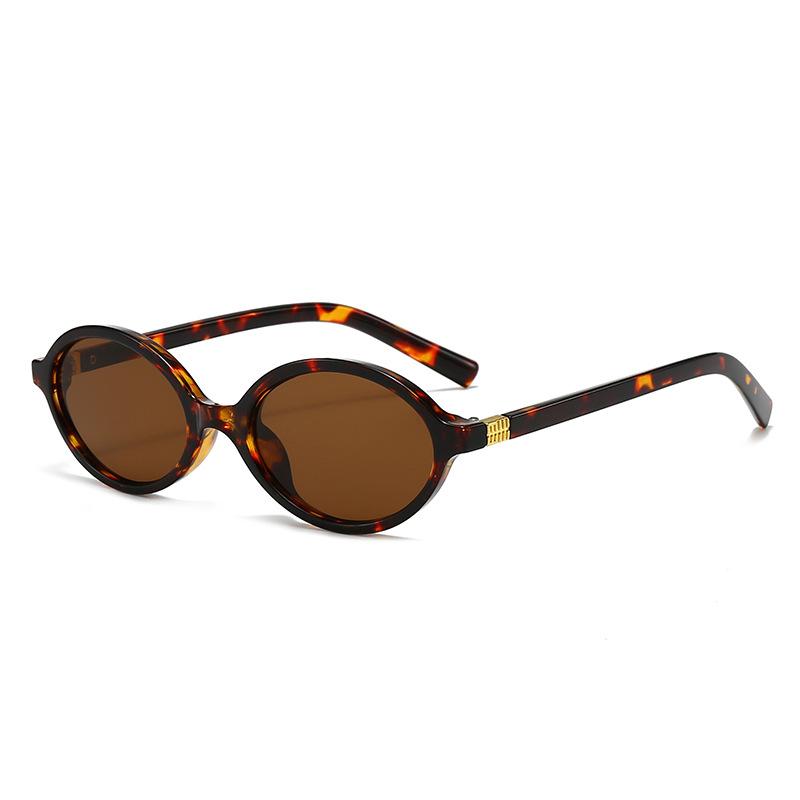 Retro Oval Frame Sunglasses Lightweight Durable Frame UV Protection Lens Comfortable Fit Suitable for Outdoor Activities