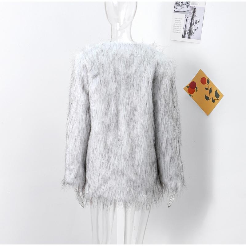Autumn Winter V-neck Women's Faux Fur Jacket Warm Fashion Casual Short Top Oversize Coat Artificial Fur
