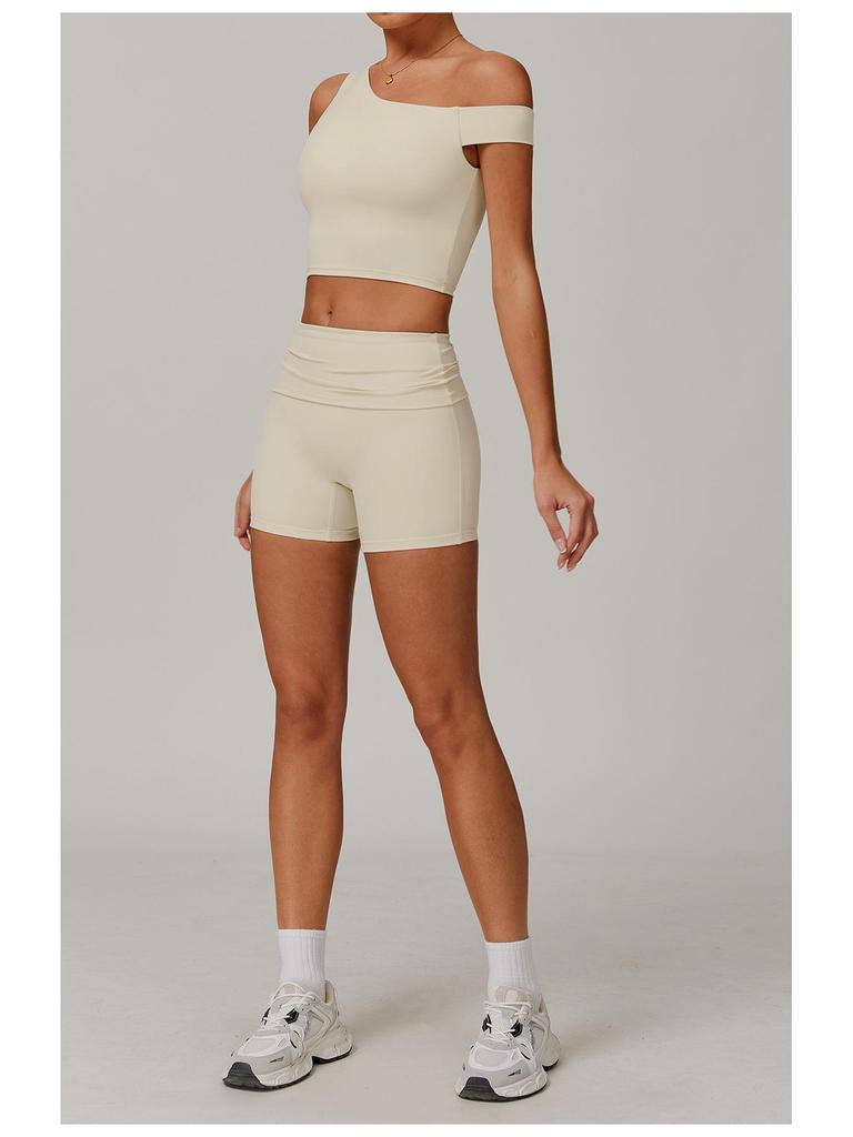 Women's Eco-friendly Recycled High-Waisted Quick-Dry Tummy Control Yoga and Running Shorts