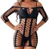 Oversized Women Sexy Open Crotchless Erotic Fishnet Bodystockings Plus Size See Through One-Pieces Bodysuits Sex Lingerie 5Xxxxl