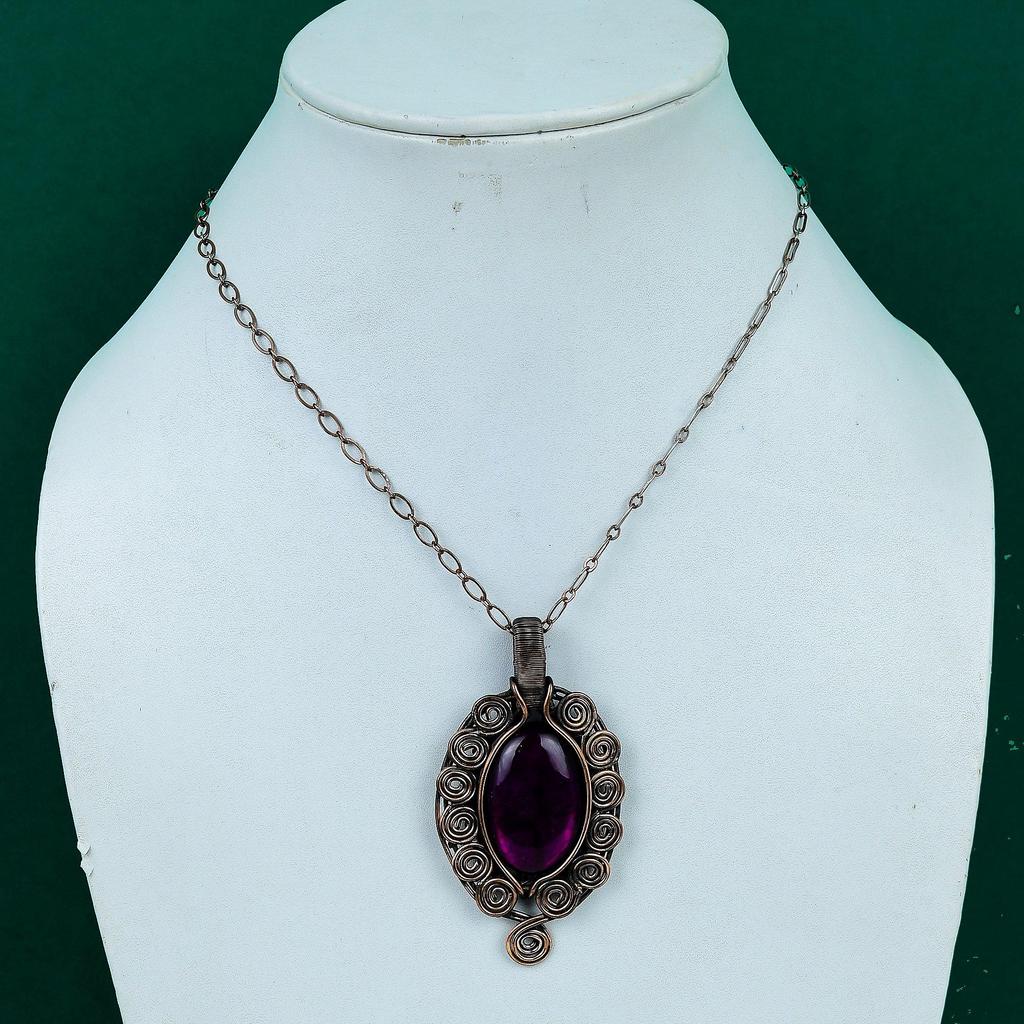 Purple fire labradorite pendant handmade jewelry copper wire wrapped pendant original gemstone pendant latest design pendant gift for her