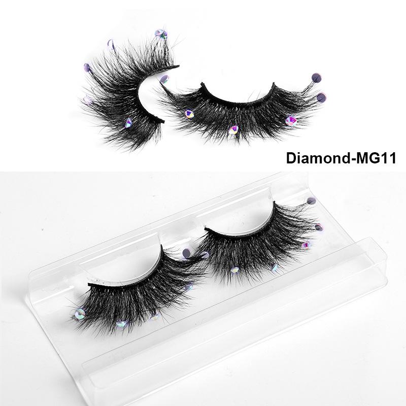 3D Three-Dimensional High Imitation Mink Hair With Diamond False Eyelashes, Natural Thick Grafted Eyelashes