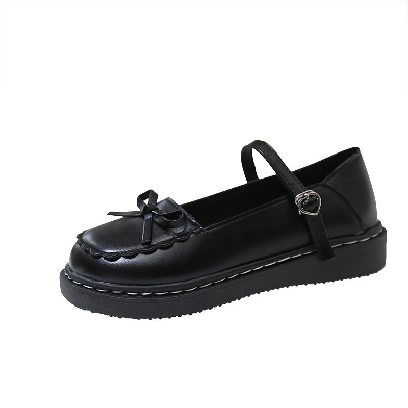 Butterfly Mary Jane Shoes  brown Retro uniform shoes loafers Summer Buckle Strap College Style jk small leather shoes