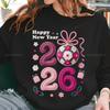 Happy New Year 2026 Crochet Yarn Design Digital Download Autumn and Winter Thermal Hoodie Long Sleeve Sweatshirt Adult Pullover