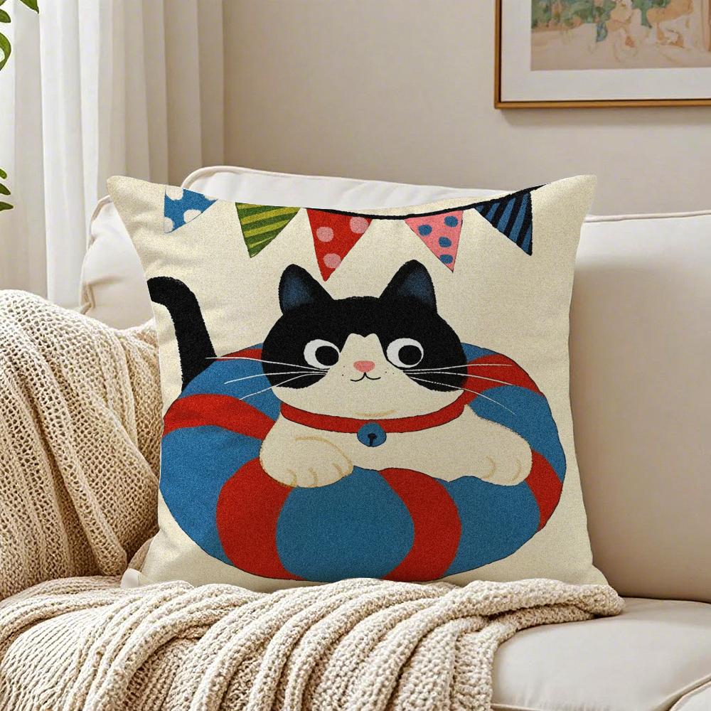 Мультяшная Рождественская Подарочная Милая Кошка Наволочка Подушка Защита от Пылевых Клещей Гостиная Декор Дивана Подушка Комната 30X30cm