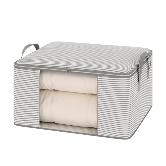 Сумка для хранения Пыленепроницаемая Влагостойкая Утолщенная Нетканая ткань Большая вместимость Коробка для хранения с прозрачным окном M серый